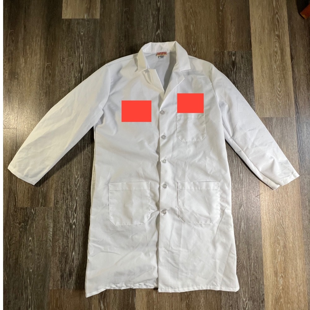 Red Kap Lab Coat Mens 44 RG White Medical Professional Uniform KP14WH5